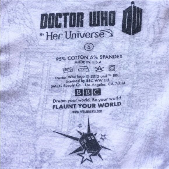 BBC Dr Who fit and flare dress with Weeping Angels, Cybermen and The Tardis - Picture 4 of 4